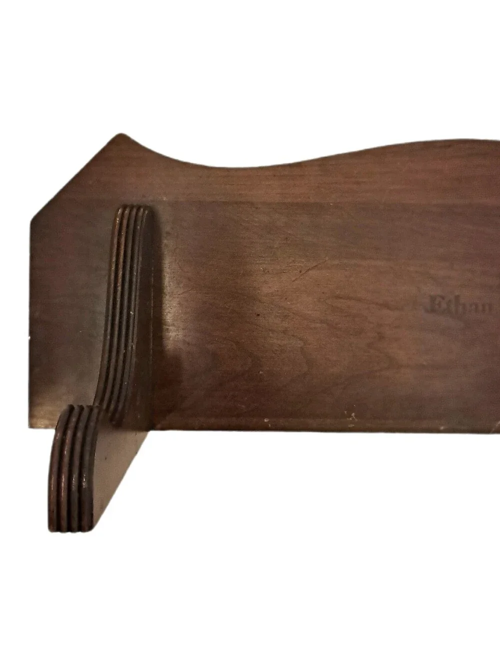 Vintage Ethan Allen Wall Shelf Brass Gallery Rail Wood Display Approx. 24” Decor